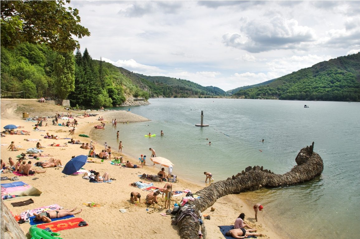 Châtaigniers - guinguette du lac plage, Villefort, Lozère, Occitanie, châtaignier du Lac